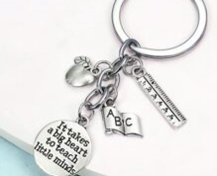 Ruler & Disc Pendant Keychain