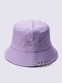 Safety Pin Decor Bucket Hat