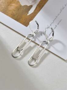 Safety Pin Design Drop Earrings