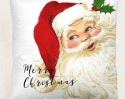 Santa Claus Print Cushion Cover Without Filler