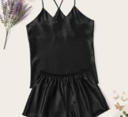 Satin Cami Top With Shorts PJ Set