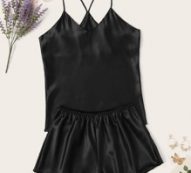Satin Cami Top With Shorts PJ Set