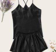 Satin Cami Top With Shorts PJ Set