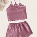 Satin Cami With Shorts PJ Set