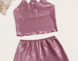 Satin Cami With Shorts PJ Set