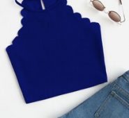 Scallop Trim Halter Top