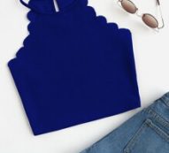 Scallop Trim Halter Top