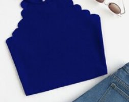 Scallop Trim Halter Top