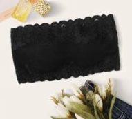 Scallop Trim Lace Bandeau Bralette