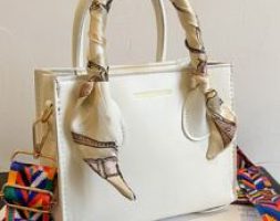 Scarf Decor Satchel Bag