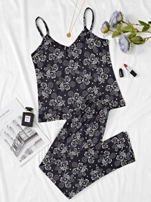 Scroll Print Cami PJ Set