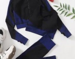Seamless 3pcs Sports Bra & Sports Jacket & Sports Leggings