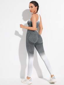 Seamless Absorbs Sweat Ombre Sports Bra & Leggings Set