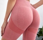 Seamless Contrast Panel Biker Shorts