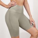 Seamless Wide Band Waist Sports Biker Shorts