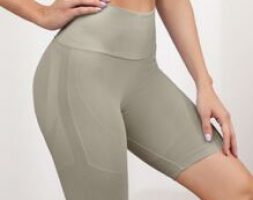 Seamless Wide Band Waist Sports Biker Shorts