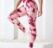 Seamless Wide Band Waist Tie Dye Sports Leggings