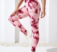 Seamless Wide Band Waist Tie Dye Sports Leggings