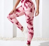Seamless Wide Band Waist Tie Dye Sports Leggings