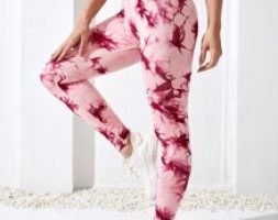 Seamless Wide Band Waist Tie Dye Sports Leggings