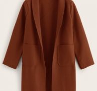 Shawl Collar Dual Pockets Overcoat