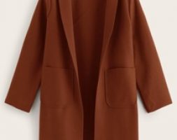 Shawl Collar Dual Pockets Overcoat