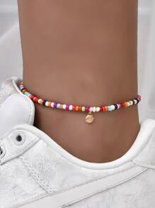 Shell Charm Beaded Anklet