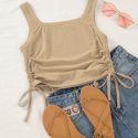 Side Drawstring Crop Tank Top