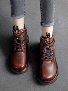 Side Zip Flatform Boots