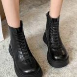 Side Zip Lace Up Front Boots