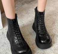 Side Zip Lace Up Front Boots