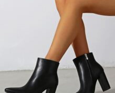 Side Zip Point Toe Chunky Classic Boots