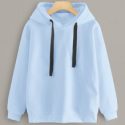 Side Zipper Solid Hoodie