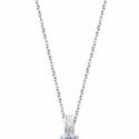 Silver Plated Rhinestone Pendant Necklace