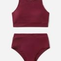 Simple Solid Bikini Swimsuit