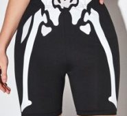 Skeleton Graphic Biker Shorts