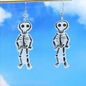 Skeleton Graphic Drop Earrings