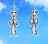 Skeleton Graphic Drop Earrings