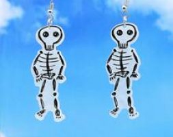 Skeleton Graphic Drop Earrings