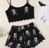 Skeleton Graphic Scallop Trim PJ Set