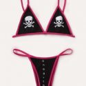 Skeleton Print Lingerie Set