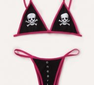 Skeleton Print Lingerie Set