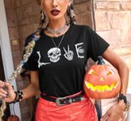 Skeleton Print Short Sleeve Tee