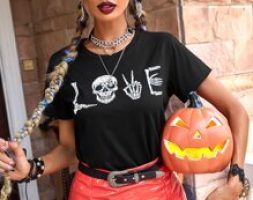 Skeleton Print Short Sleeve Tee