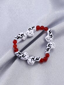 Skull Decor Beaded Bracelet