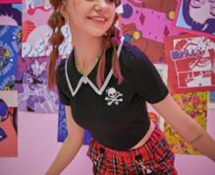 Skull Graphic Statement Collar Tee