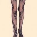 Skull Pattern Fishnet Tights