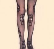 Skull Pattern Fishnet Tights