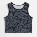 Skull Print Crop Tank Top