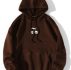 Skull Print Kangaroo Pocket Drawstring Hoodie